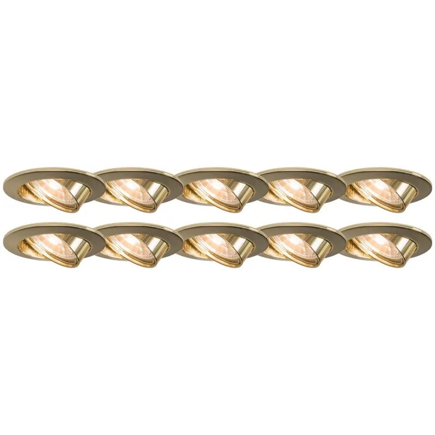 QAZQA 10er Set Einbaustrahler Kippbar Gold Edu