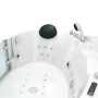 AcquaVapore Eck-Whirlpool W60-SC 140x140 mit Tür, Bedienelementen und Handbrause.
