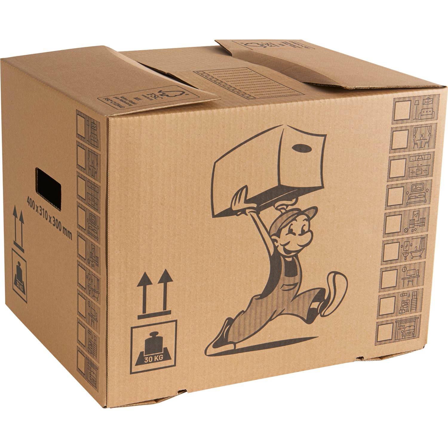 Umzugskarton 37 l 41 cm x 31 cm x 30 cm Braun