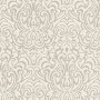 Bricoflor Barock Textiltapete in Creme und Grau mit elegantem Ornamentmuster.