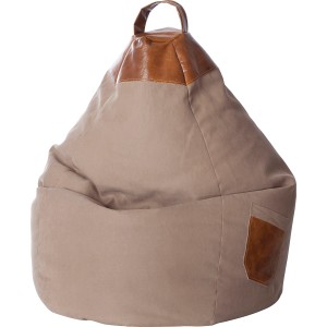 Sitting Point Sitzsack Jamie, 220 l, Sandfarben mit Tragegriff und Seitentasche.