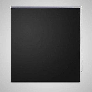 Schwarzes Verdunkelungsrollo 120x230 cm mit Kettenzug für Fenster.