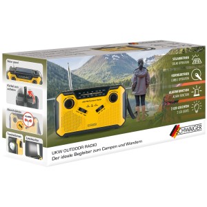 Schwaiger Outdoor-Radio RADK0001 UKW IP54 Schwarz-Gelb