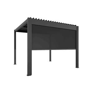 Ximax Seitenmarkise, 300 cm, Dunkelgrau, aus Aluminium für Pergola. Wind- und Sichtschutz.