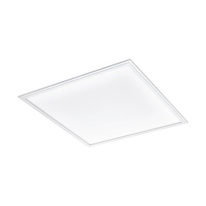 Quadratische, weiße LED-Deckenleuchte Salobrena-Z von Eglo Connect, 59,5x59,5 cm, für smarte Beleuchtung.