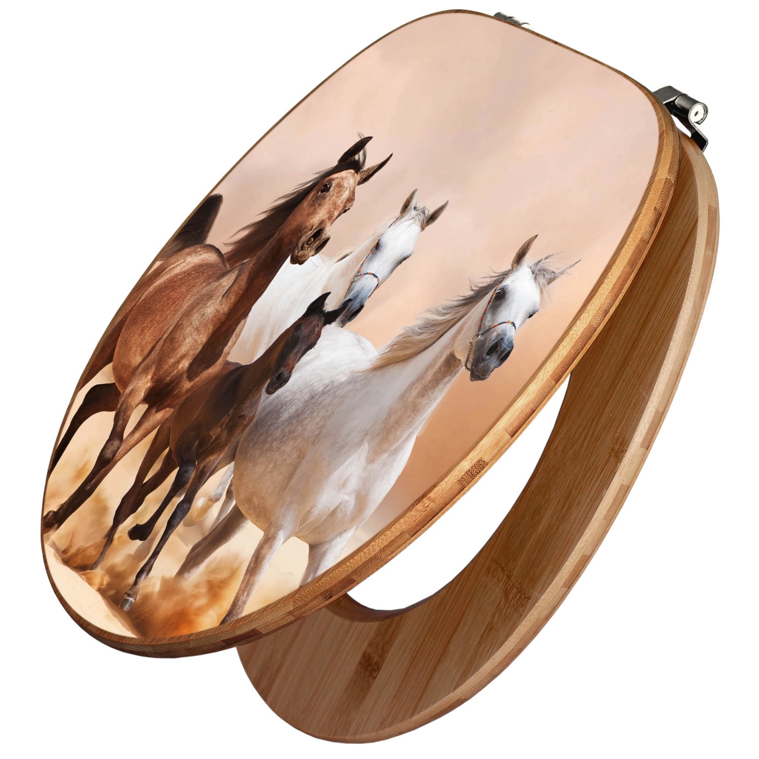 Banjado Design WC Sitz Bambus Toilettendeckel Toilettensitz Bambus Holz Klo günstig online kaufen