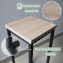 Holz4home Blumenständer Sonoma Eiche, 50 cm. Dekosäule mit schwarzem Metallgestell für Pflanzen.