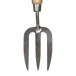 Kent & Stowe Handgabel aus Edelstahl und Eschenholz für Gartenarbeiten.