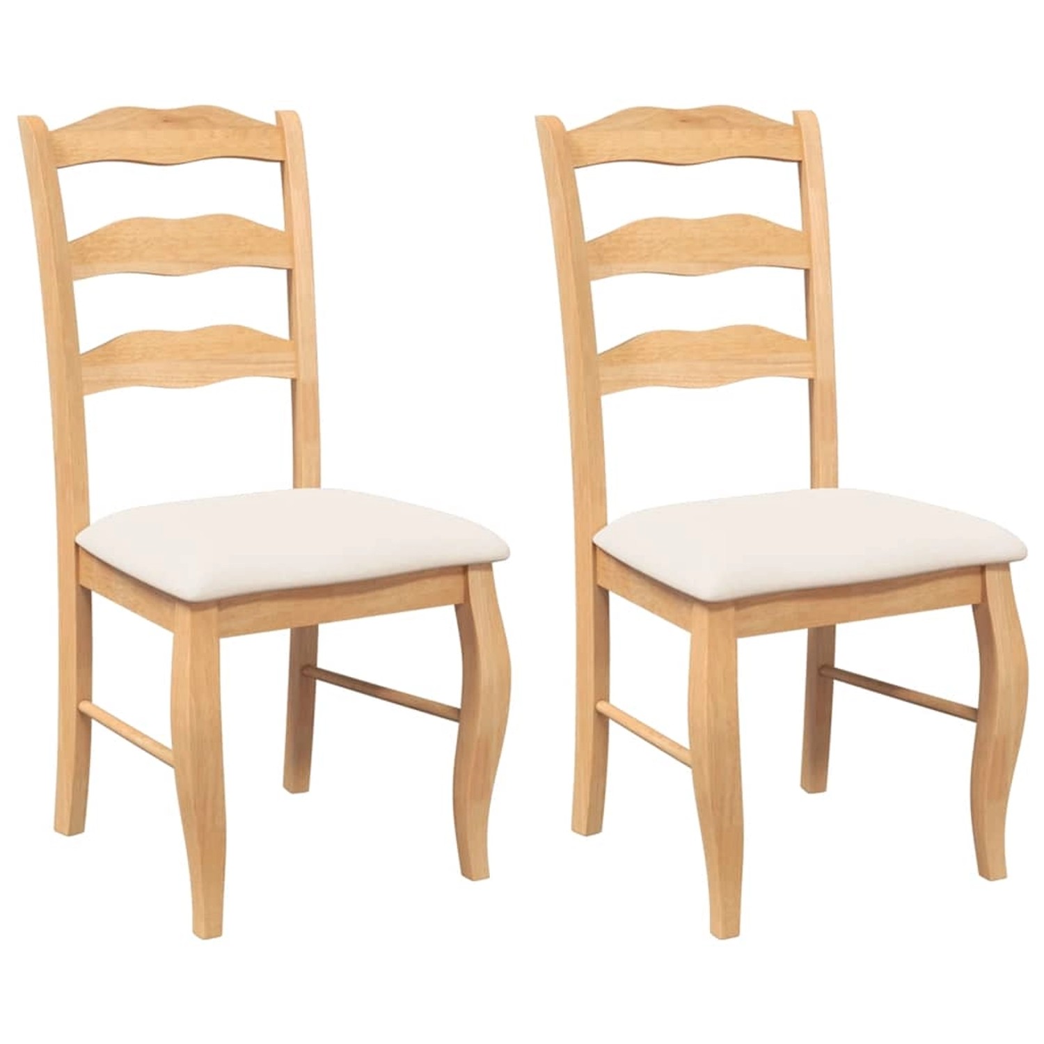 vidaXL Esszimmerstühle mit Kissen 2 Stk Natur Massivholz Gummibaum 4102493 günstig online kaufen