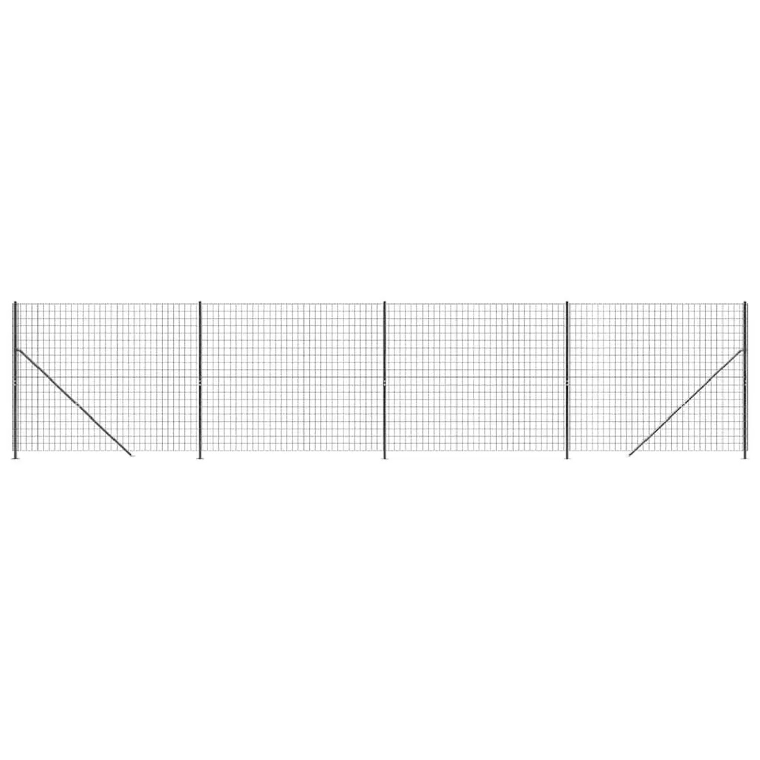 vidaXL Maschendrahtzaun mit Bodenflansch Anthrazit 1,6x10 m 154308 günstig online kaufen