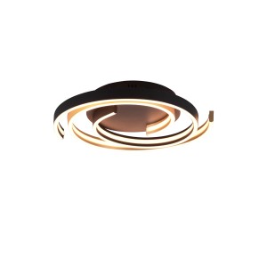 Moderne Trio LED-Deckenleuchte Caya, 50 cm, Messing matt, dimmbar, für Wohnräume.