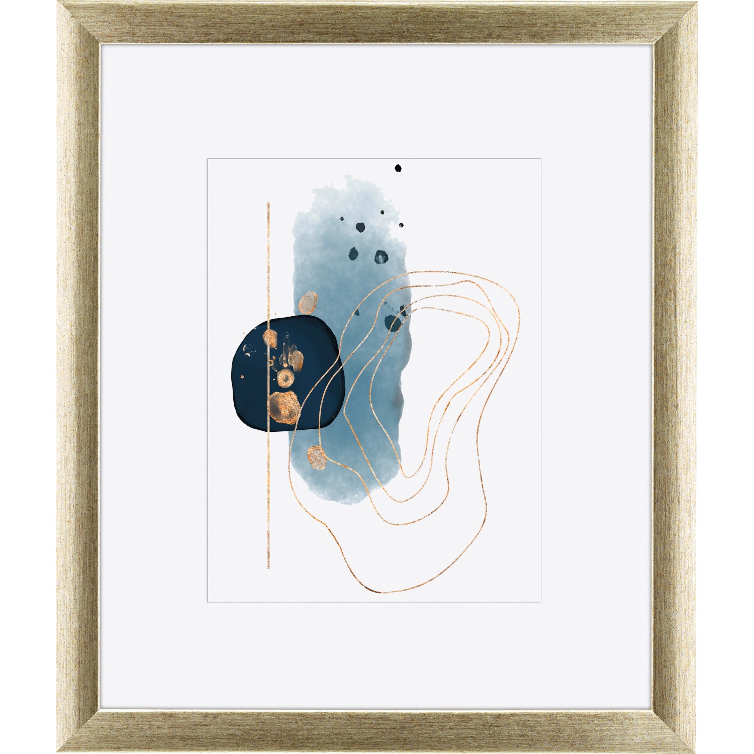 Holz-Bilderrahmen Silber/Gold 50 cm x 60 cm