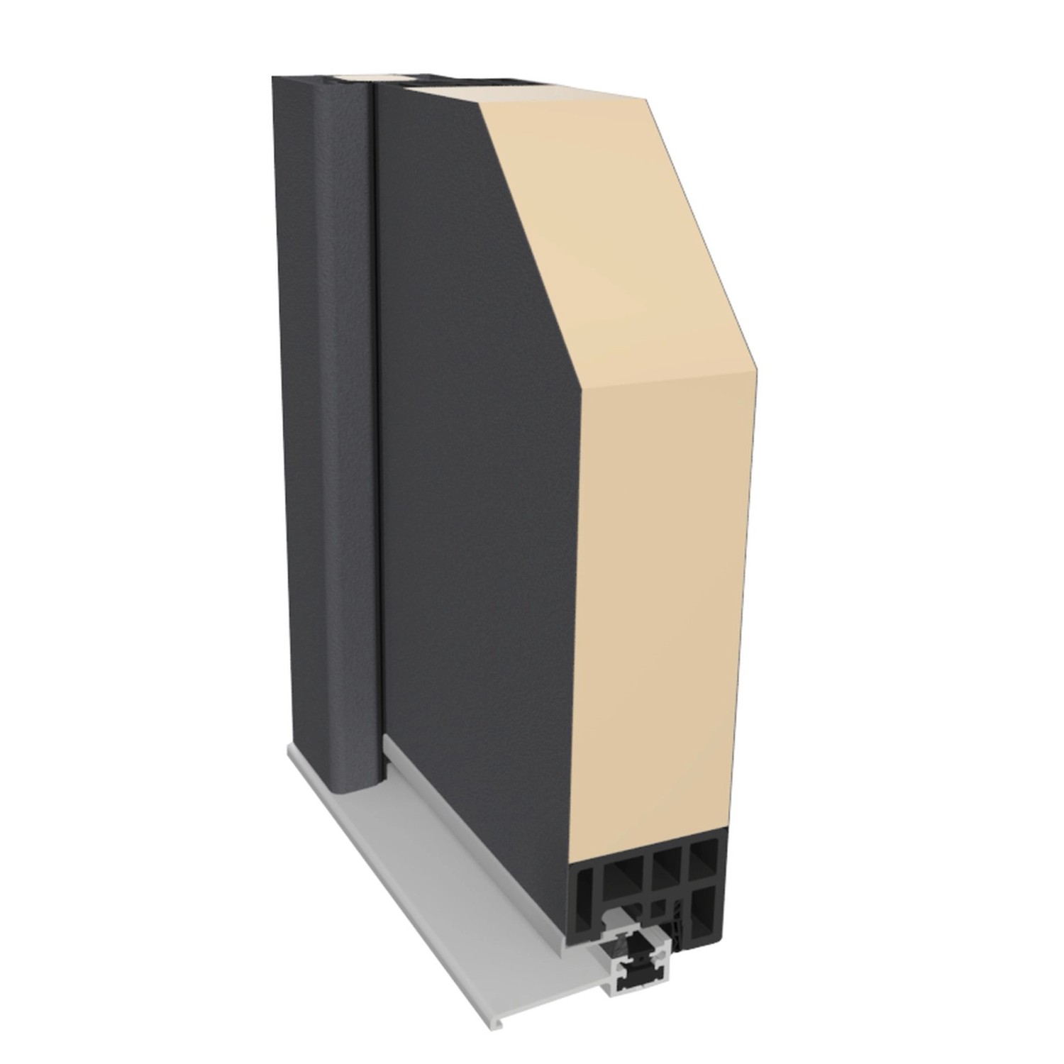 Schnittansicht Splendoor Thermospace Sicherheits-Haustür Berlin Prime RC2, Anthrazit, Detailansicht