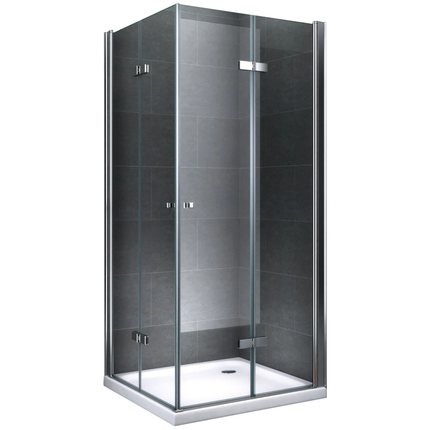 Dein Bau Projekt Duschkabine Quadrat Klarglas 80 x 195 x 80 cm m. Wanne