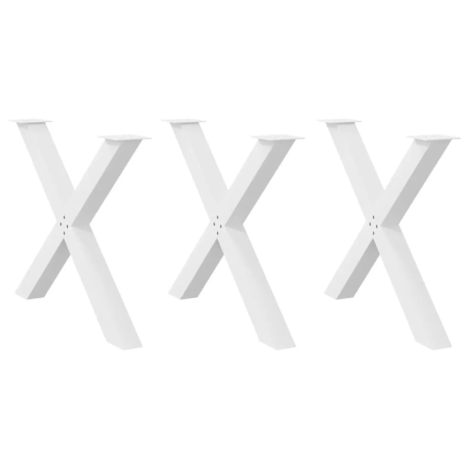 vidaXL Esstischbeine X-Form 3 Stk Weiß 90x72-73 cm Stahl 4012997