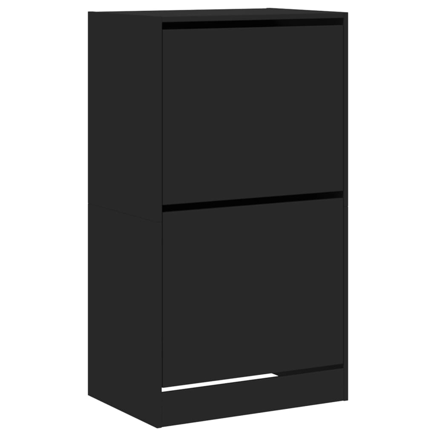 vidaXL Schuhschrank mit 2 Klappen Schwarz 60x42x108 cm 3214386 günstig online kaufen