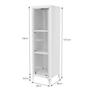 Weißer ML-Design Aktenschrank aus Stahl, 137,5 cm hoch, mit 2 Regalböden für Büro.