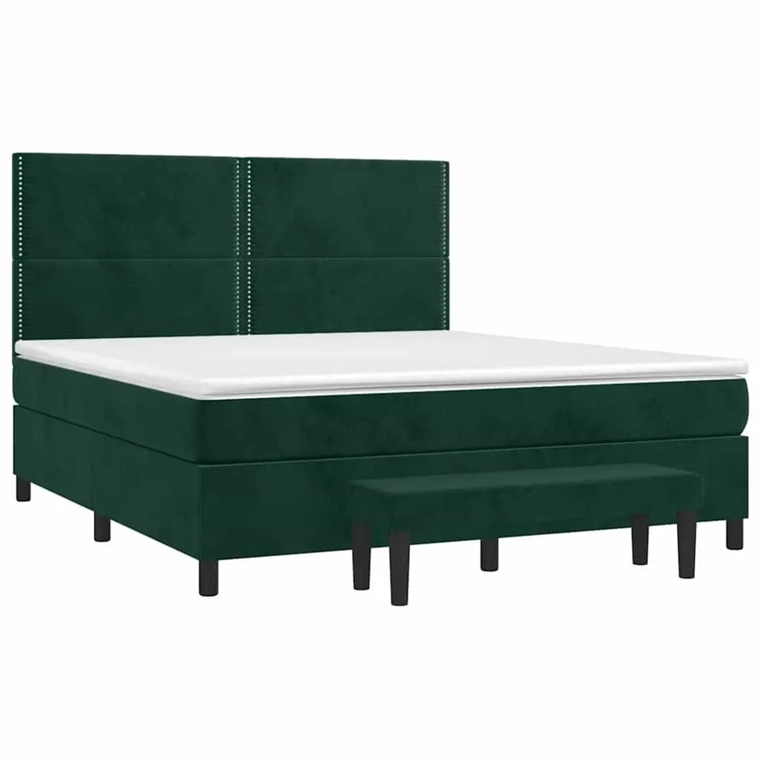 vidaXL Boxspringbett mit Matratze Dunkelgrün 180x200 cm Samt 3137800 günstig online kaufen