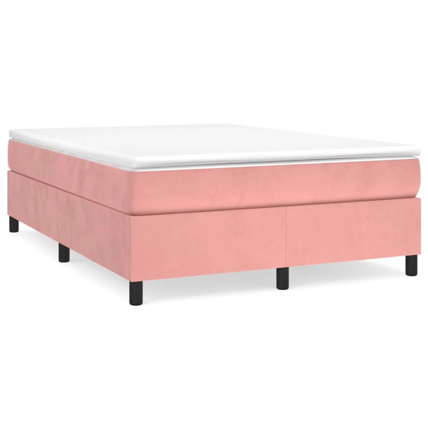 vidaXL Boxspringbett mit Matratze Rosa 140x200 cm Samt1383003 günstig online kaufen