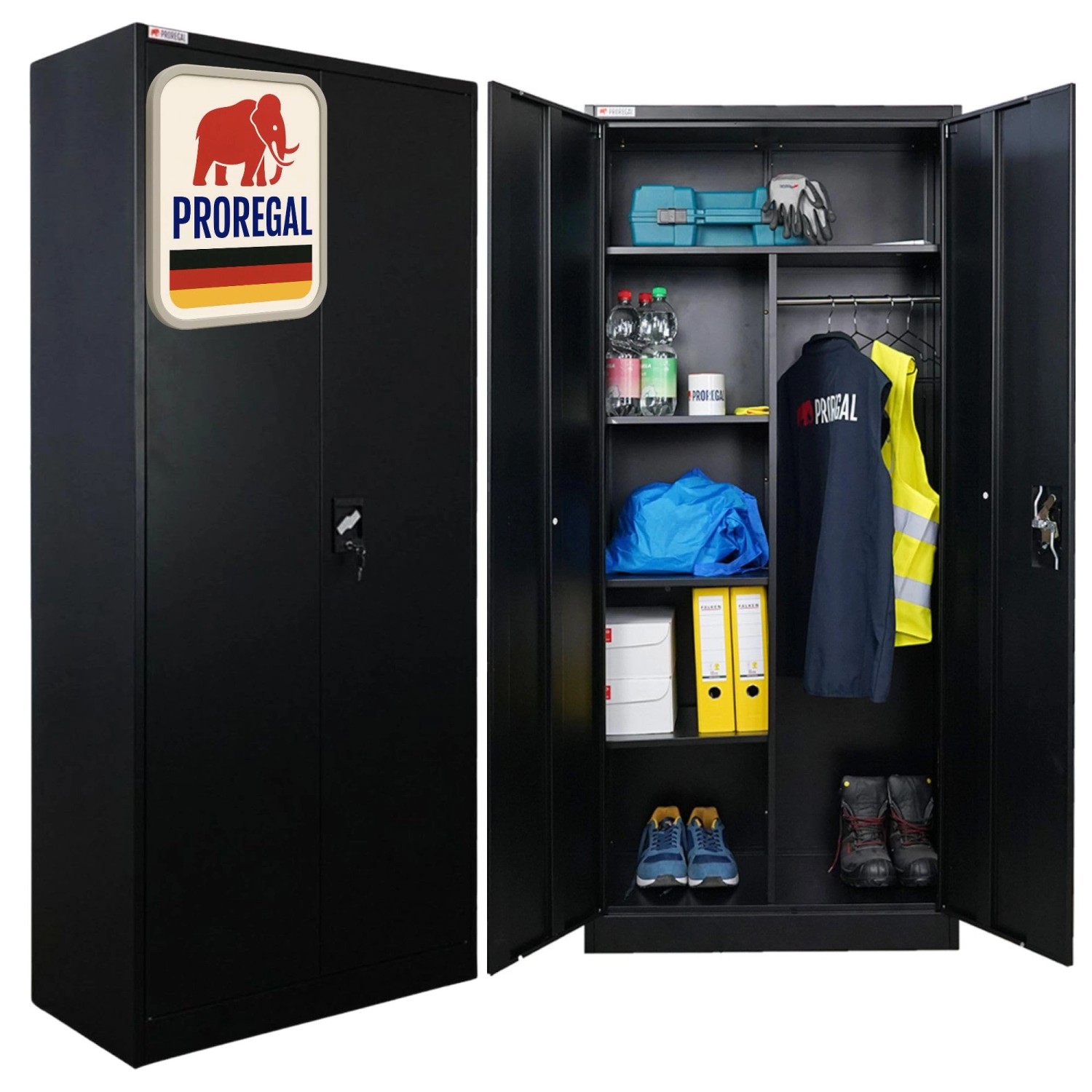 PROREGAL Flügeltürenschrank ELEPHANT Mit 2 Türen Abschließbar HxBxT 180x80x günstig online kaufen
