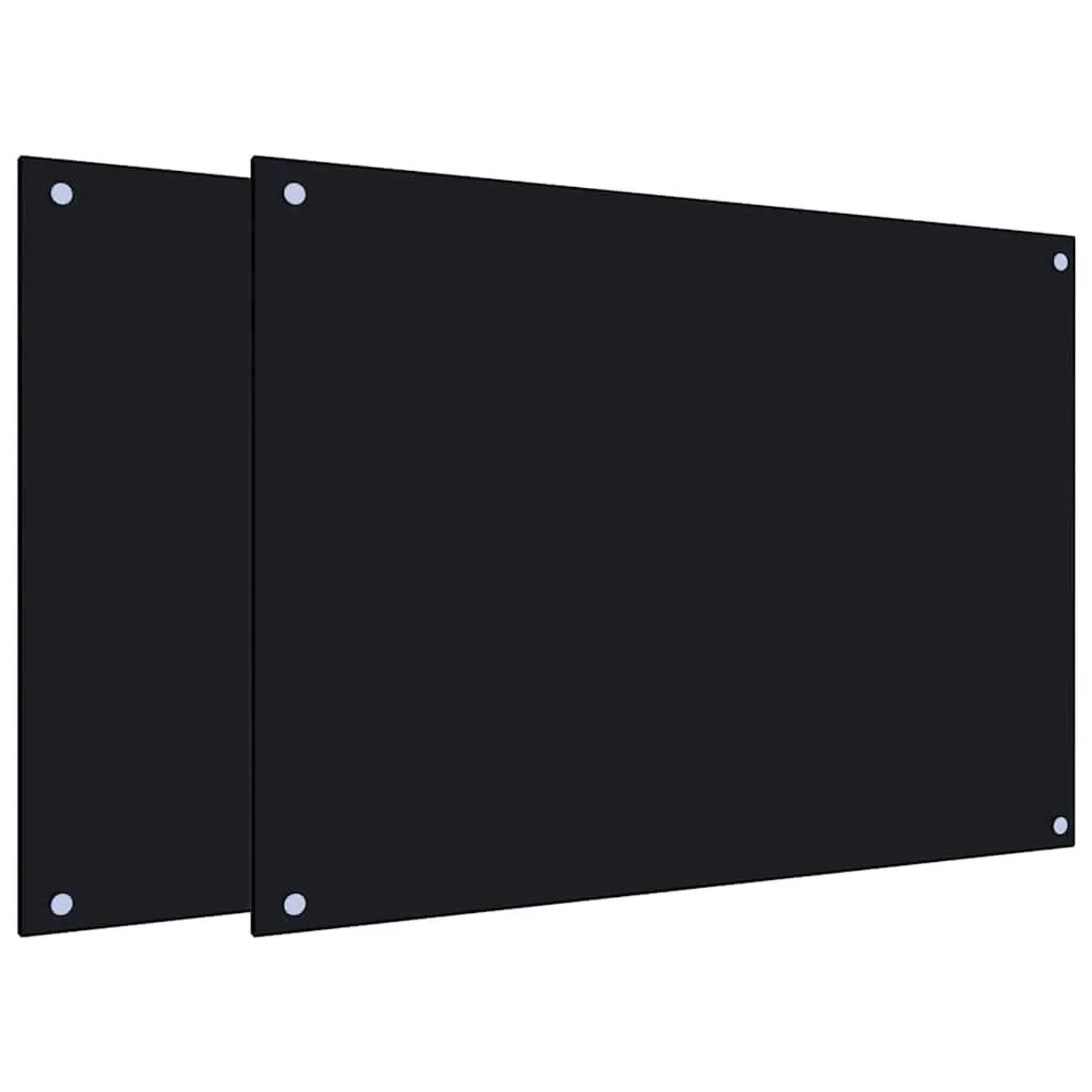 vidaXL Küchenrückwände 2 Stk Schwarz 80x60 cm Hartglas 3315800