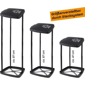 Hinrichs Müllsackständer, höhenverstellbar in 3 Größen, mit Deckel und 2 Müllsäcken.
