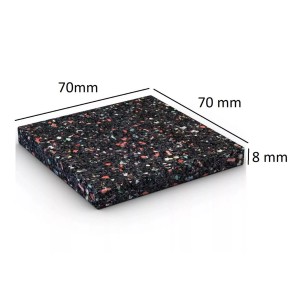Karibu Unterlagepad, 8mm stark, 7x7cm, Gummigranulat, 168 Stück Packung für Gartenhaus-Zubehör.