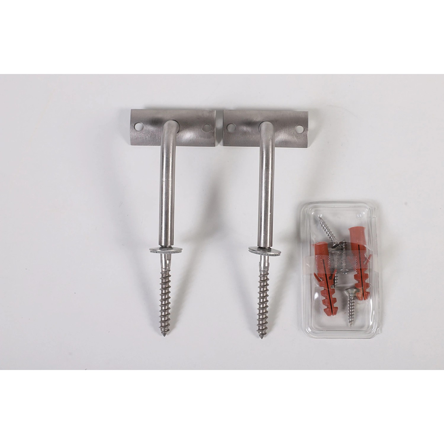 Handlaufschrauben-Set mit Halbschalen, Edelstahl V2A, 2 Stück, Zubehör für Treppen und Geländer.