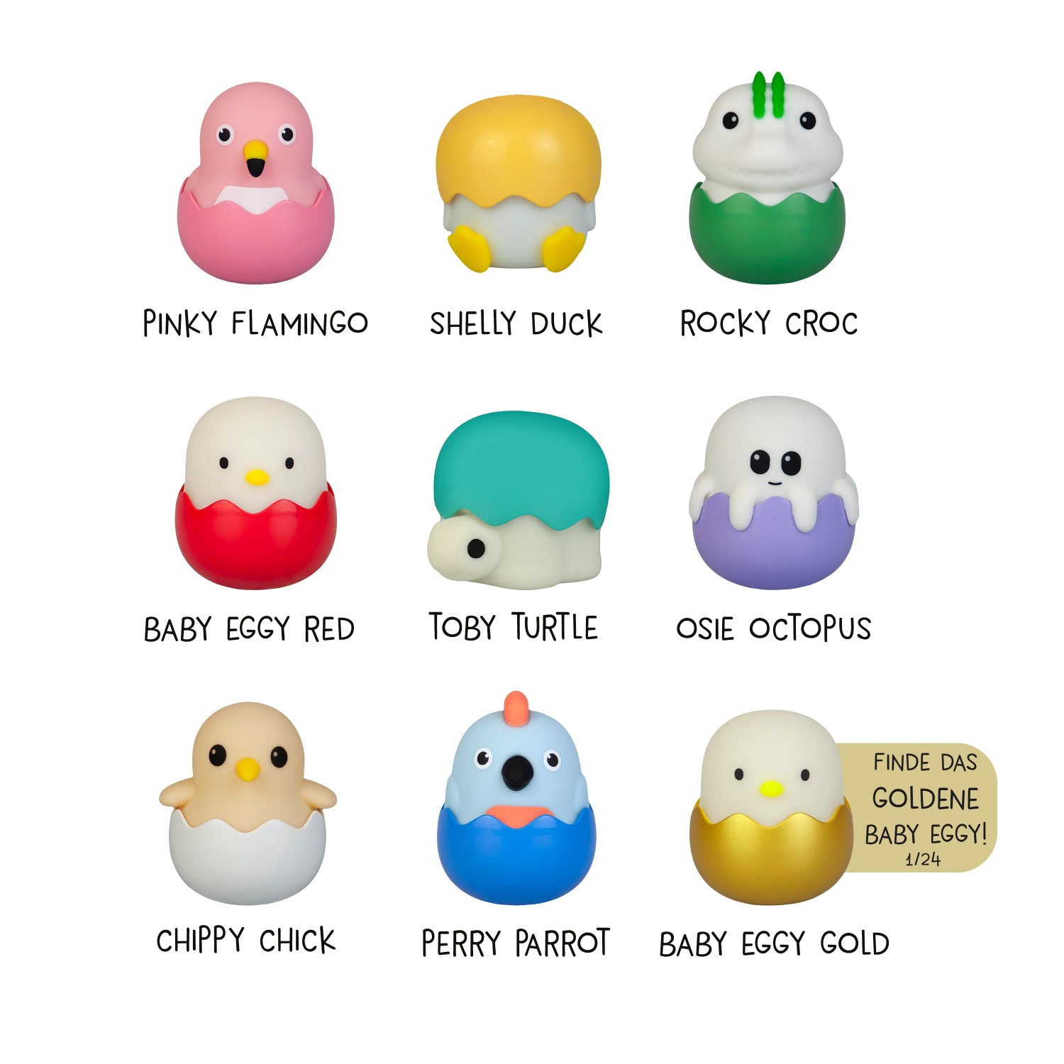 MegaLight Mini Lichter Eggy's, 9-fach sortiert: Niedliche Nachtlichter zum Sammeln.