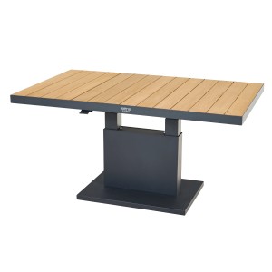 Rechteckiger Siena Garden Gartentisch Talina aus Teakholz, 85x140 cm, mit Aluminiumgestell.