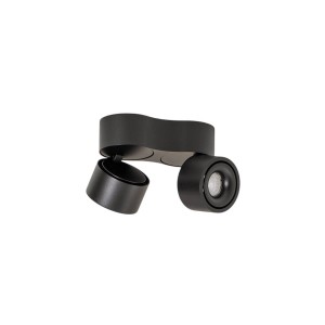 Arcchio LED Deckenlampe Rotari 10025756 Modern in Schwarz aus Aluminium 2-flammig Flurleuchte