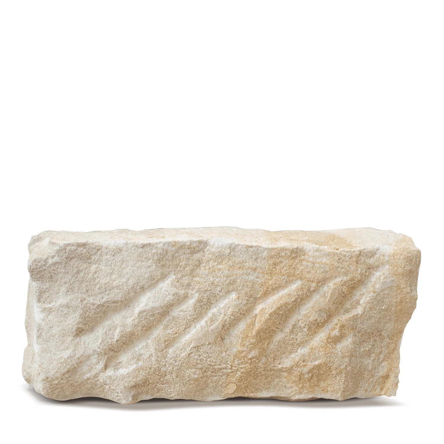 Galamio Sandstein Randstein, 40x20x15 cm, gespalten. Rustikaler Pflasterstein für Abgrenzungen.