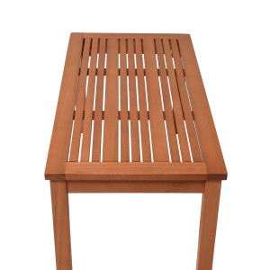 Rechteckiger, brauner Gartentisch Lansing von Garden Pleasure aus Holz, 44x90 cm.