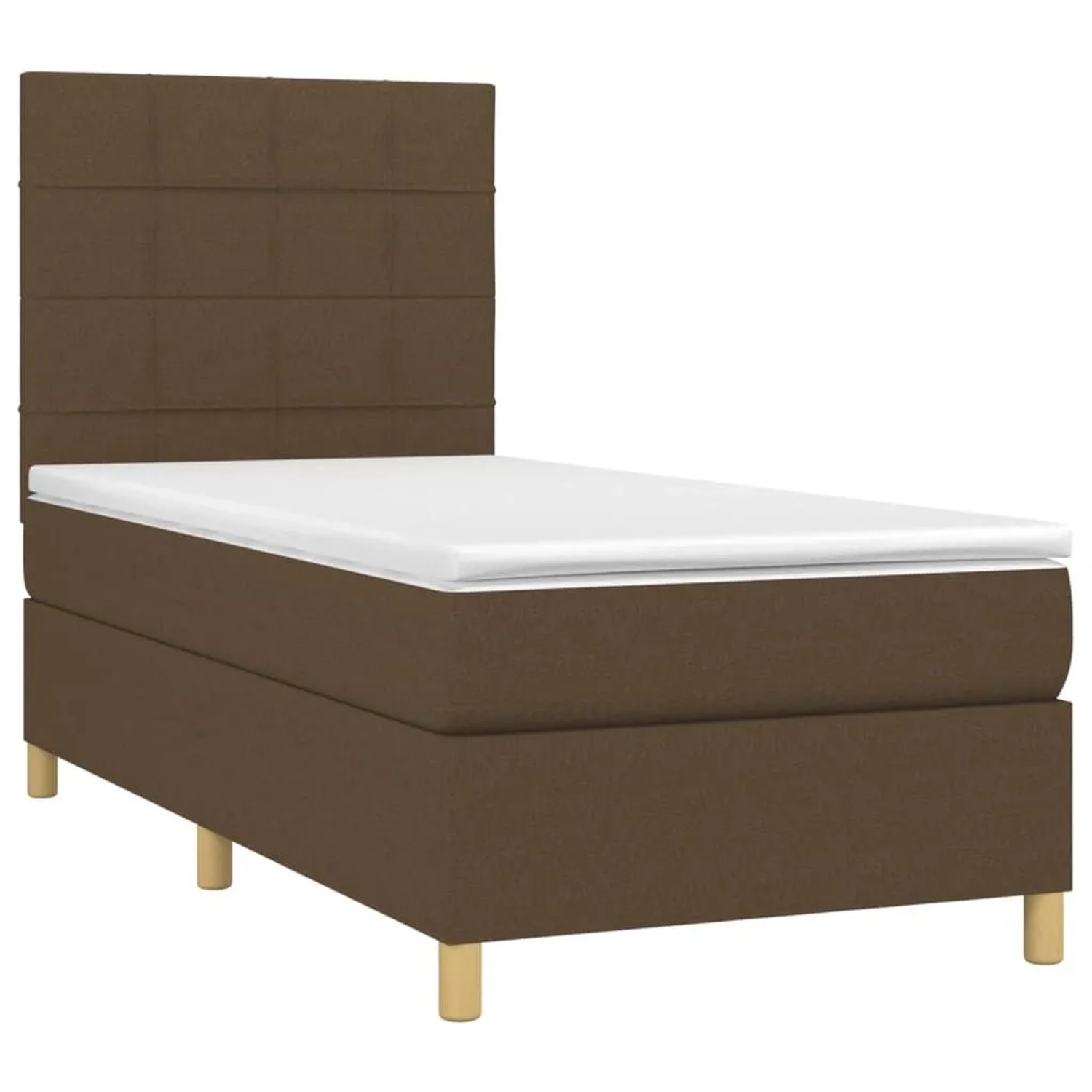 vidaXL Boxspringbett mit Matratze & LED Dunkelbraun 80x200 cm Stoff 3135392 günstig online kaufen