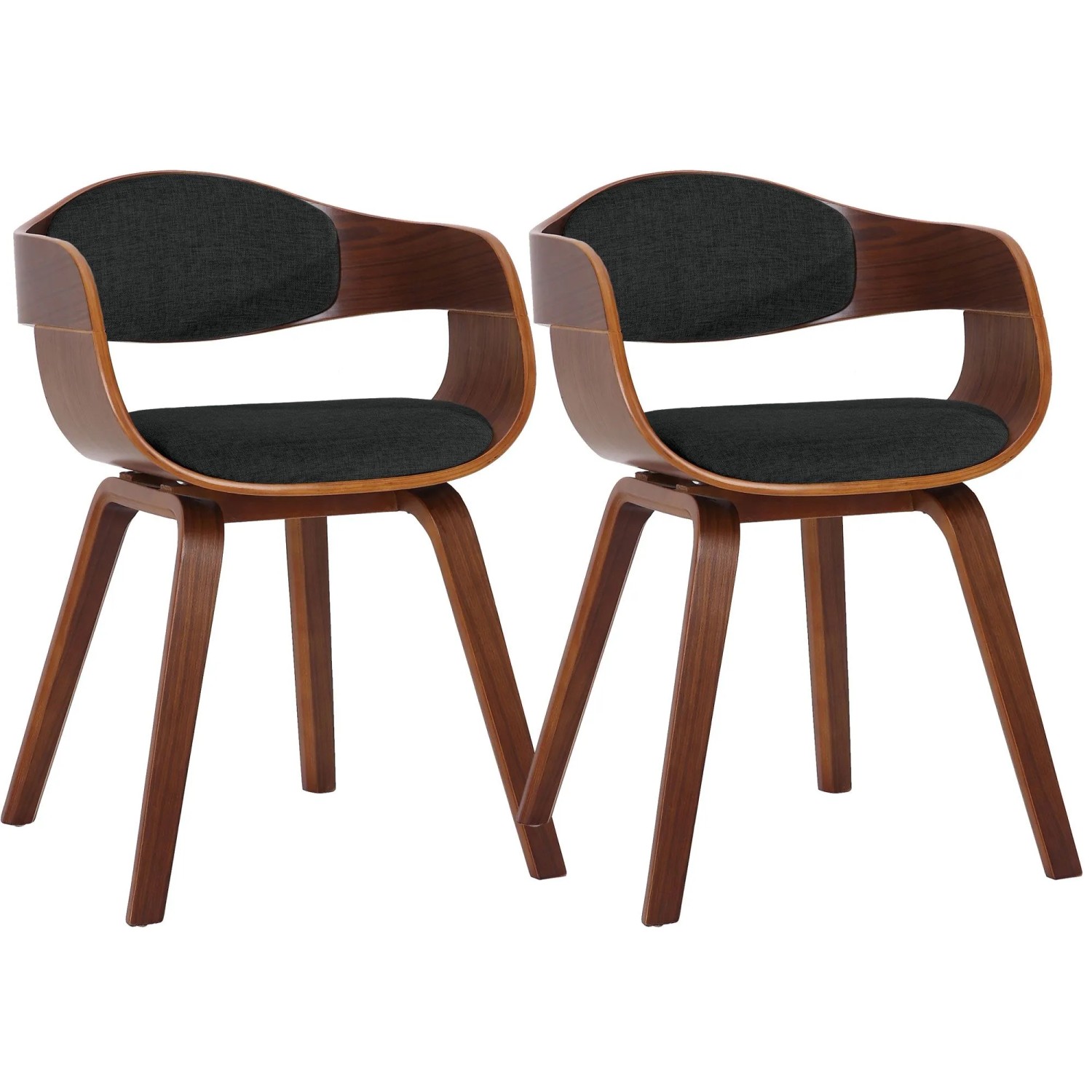 CLP 2er Set Stühle Kingston Stoff Walnuss/Schwarz