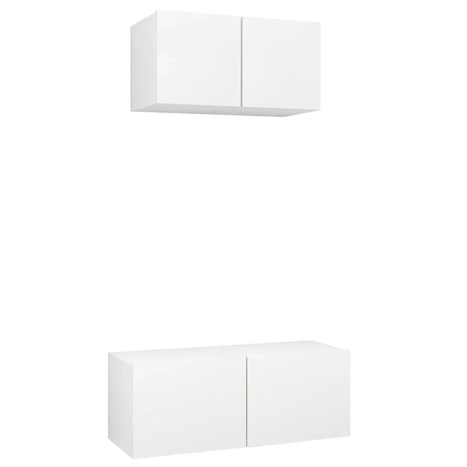 vidaXL 2-Tlg TV-Schrank-Set Weiß Holzwerkstoff 3078700