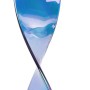 Blaue Windspirale mit Glitzer, 40 cm, aus Kunststoff für den Garten.