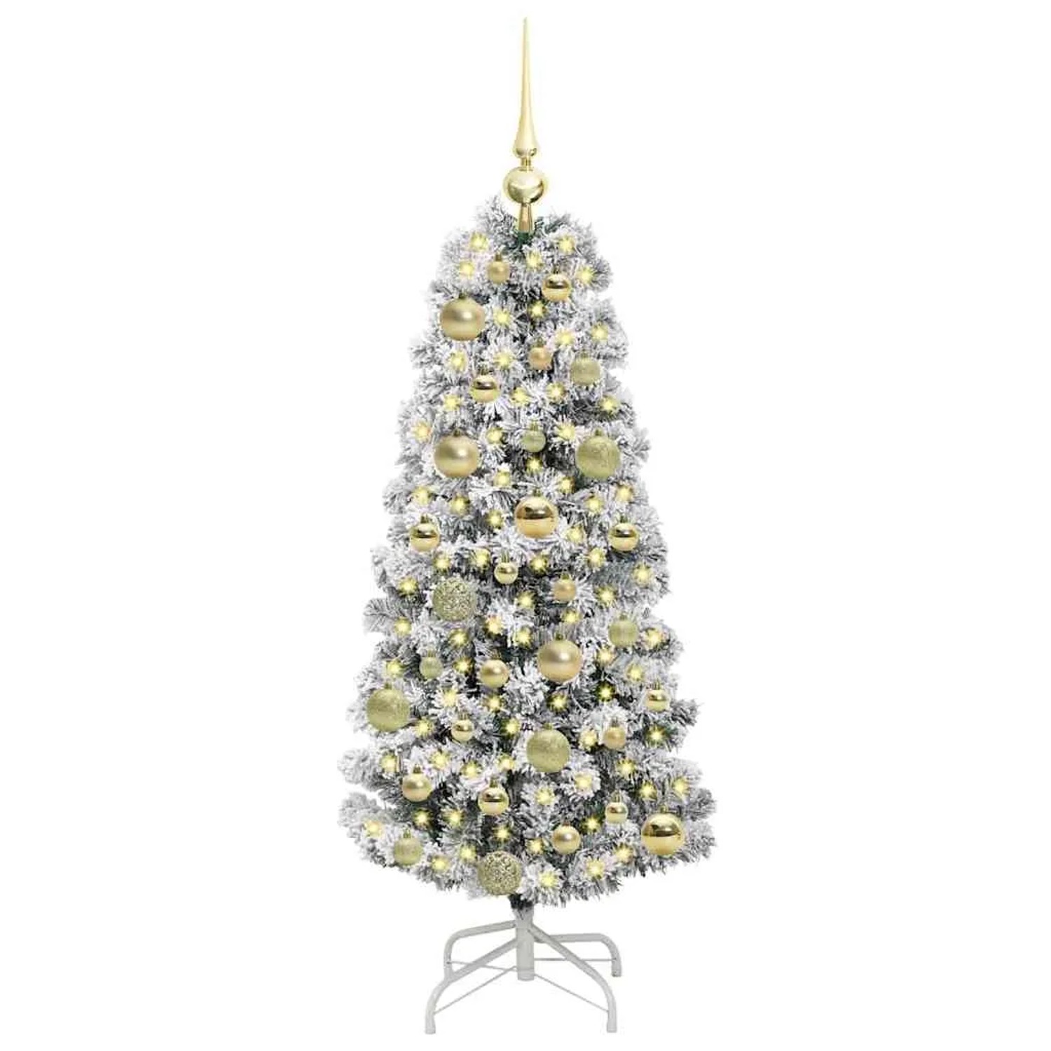 vidaXL Künstlicher Klappbarer Weihnachtsbaum Grün und Weiß 120 cm 3395581