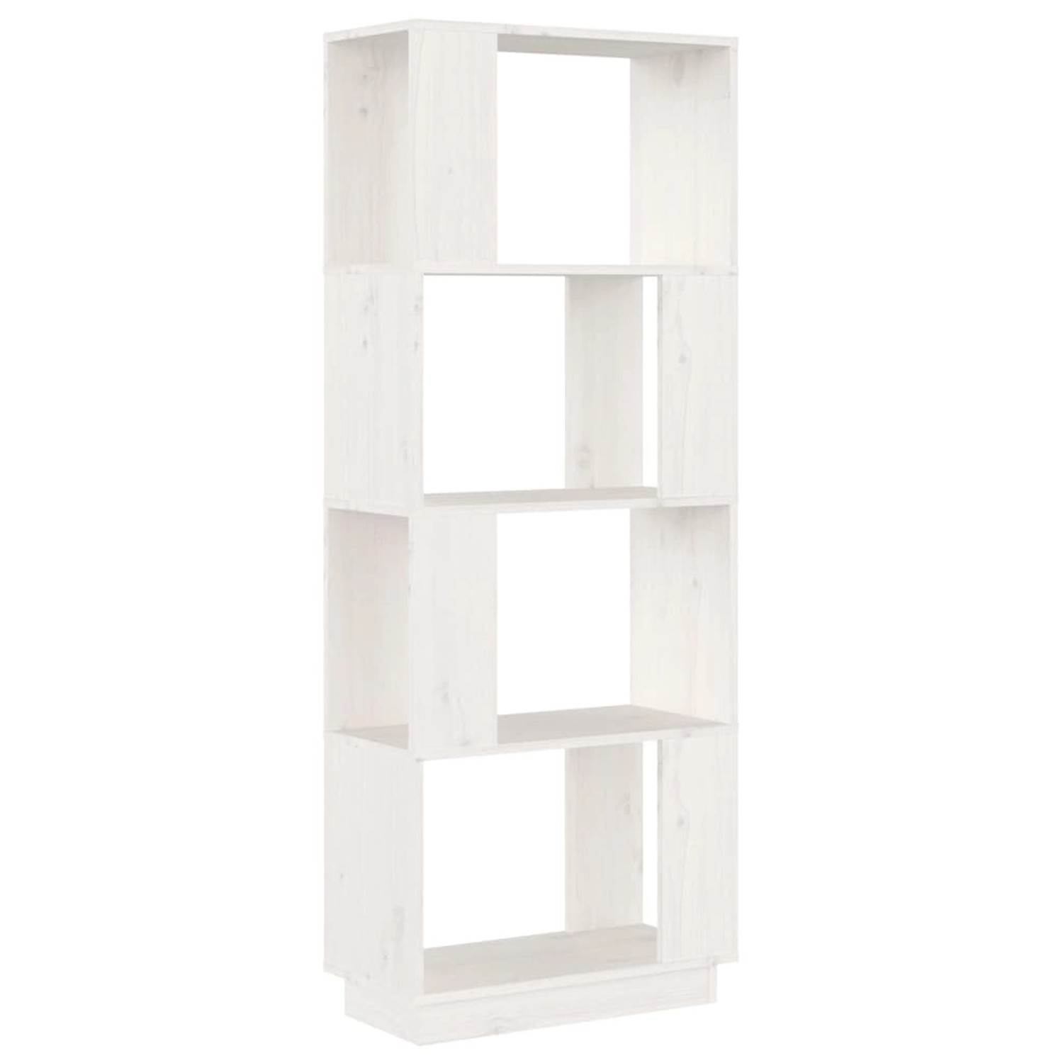 VidaXL Bücherregal/Raumteiler Weiß 51x25x132 cm Massivholz Kiefer günstig online kaufen