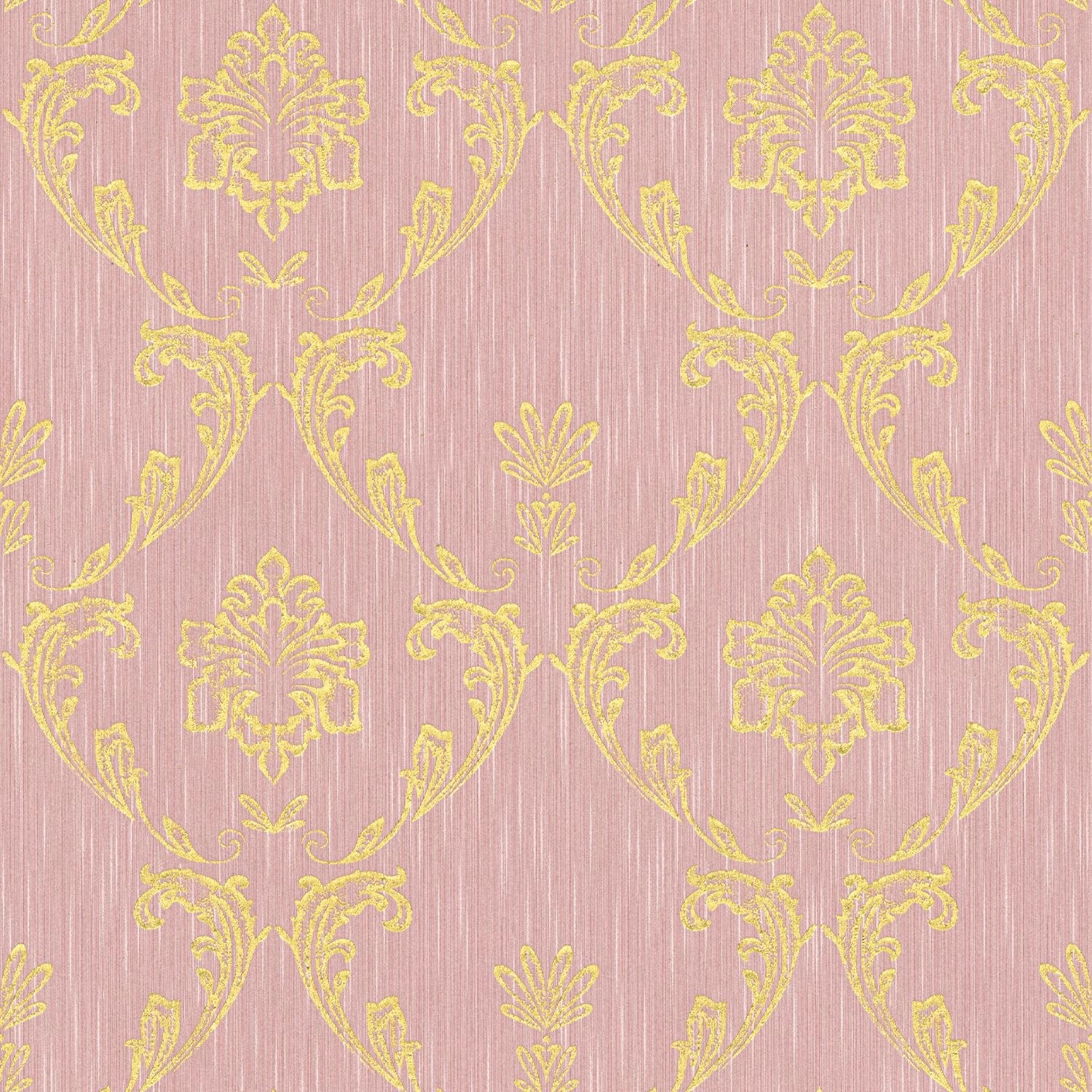 PROFHOME 306585-GU Barock Tapete Ornament dezent schimmernd Gold Rosa 0,53 günstig online kaufen