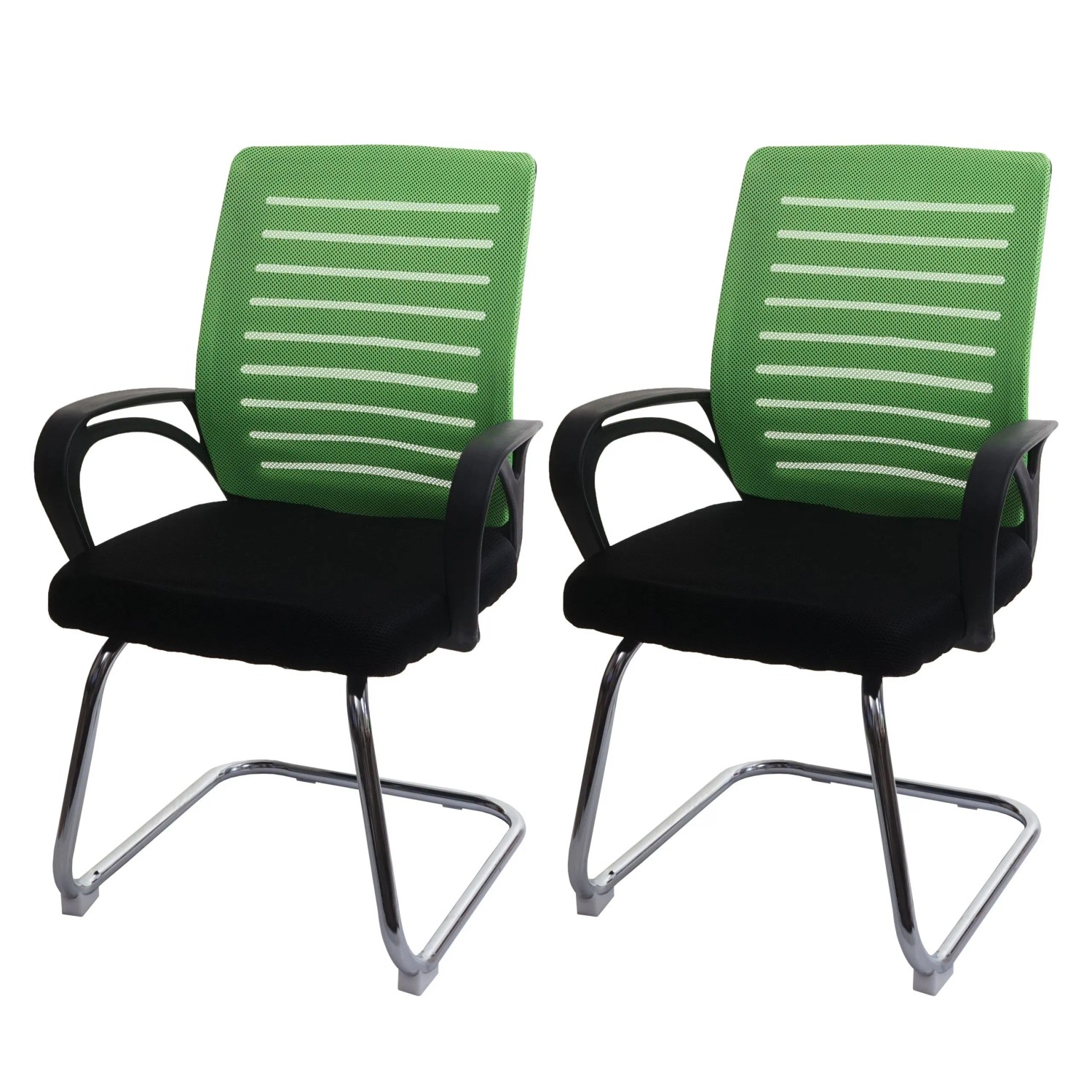 Mcw 2er-Set Konferenzstuhl K51 150kg Belastbar Stoff/Textil Grün
