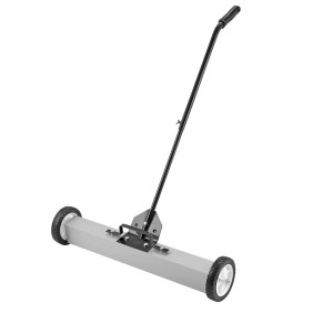 STAHLWERK Magnet-Bodenkehrer MBK-30 ST mit Rädern und Teleskopstange zum Aufsammeln von Metallteilen.