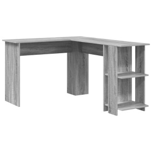 vidaXL Eckschreibtisch mit Stauraum Graues Sonoma 140 x 113,5 x 75 cm 869559