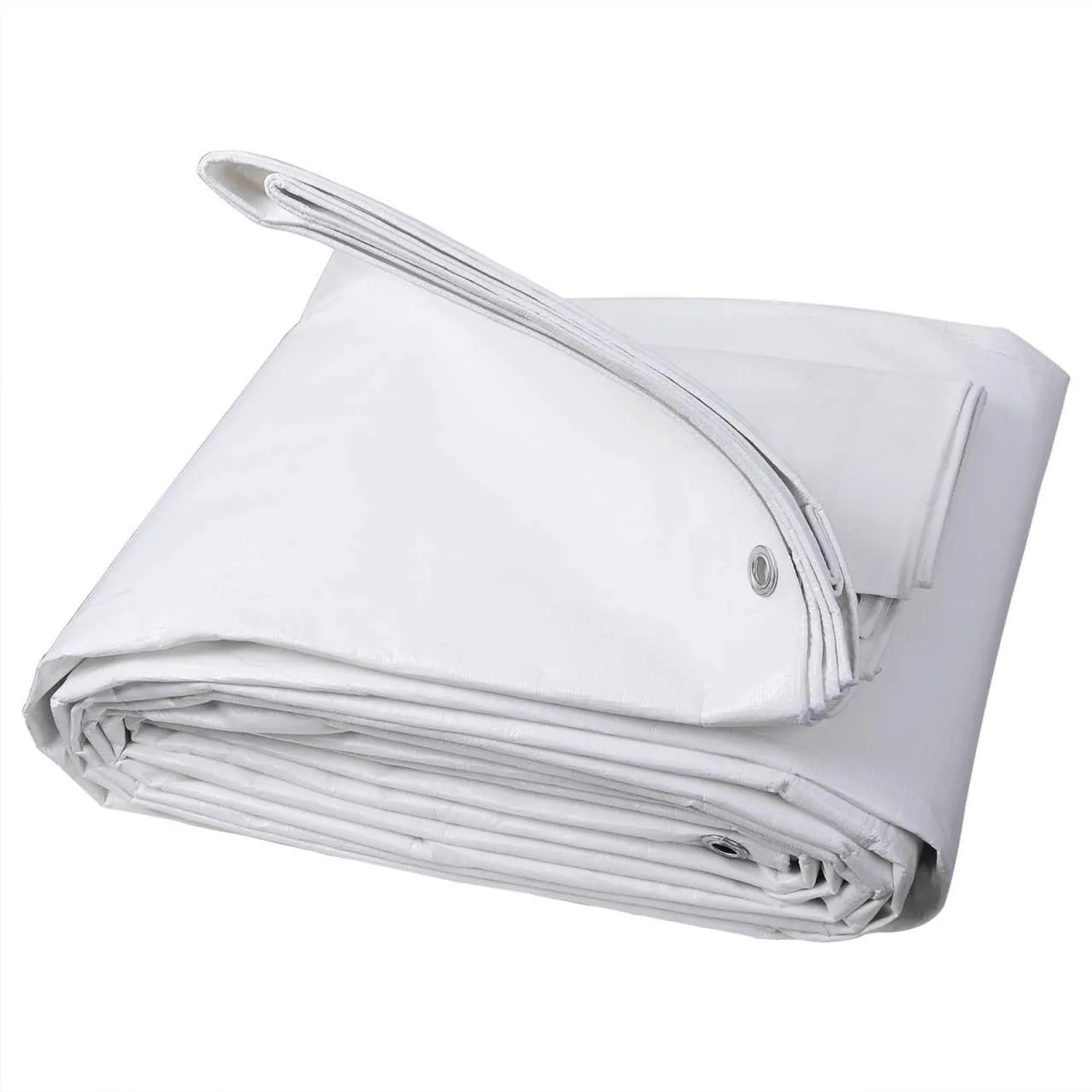 WOLTU Abdeckplane Wasserdicht 280 g/m² PE mit Ösen Weiß 2x3 m