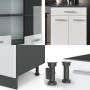 Vicco R-Line Küchenzeile, 200cm, weiß hochglanz/anthrazit, ohne Arbeitsplatte.