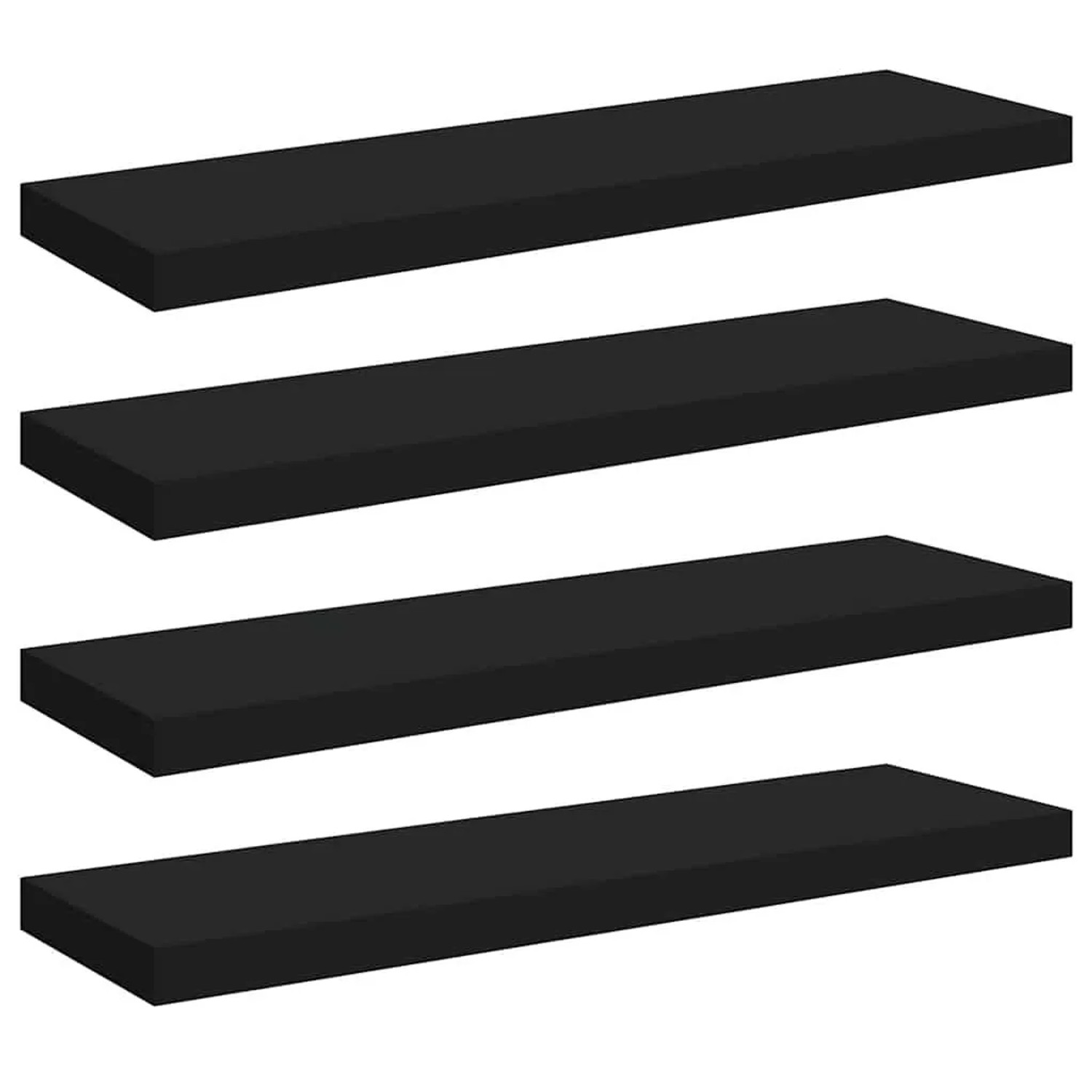 vidaXL Schweberegale 4 Stk Schwarz 80x23,5x3,8 cm MDF 323837