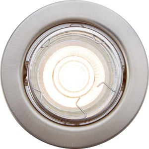 LED-Einbauleuchte, 3er-Set, Metall, Nickelfarben. Einbaustrahler für Innenräume.