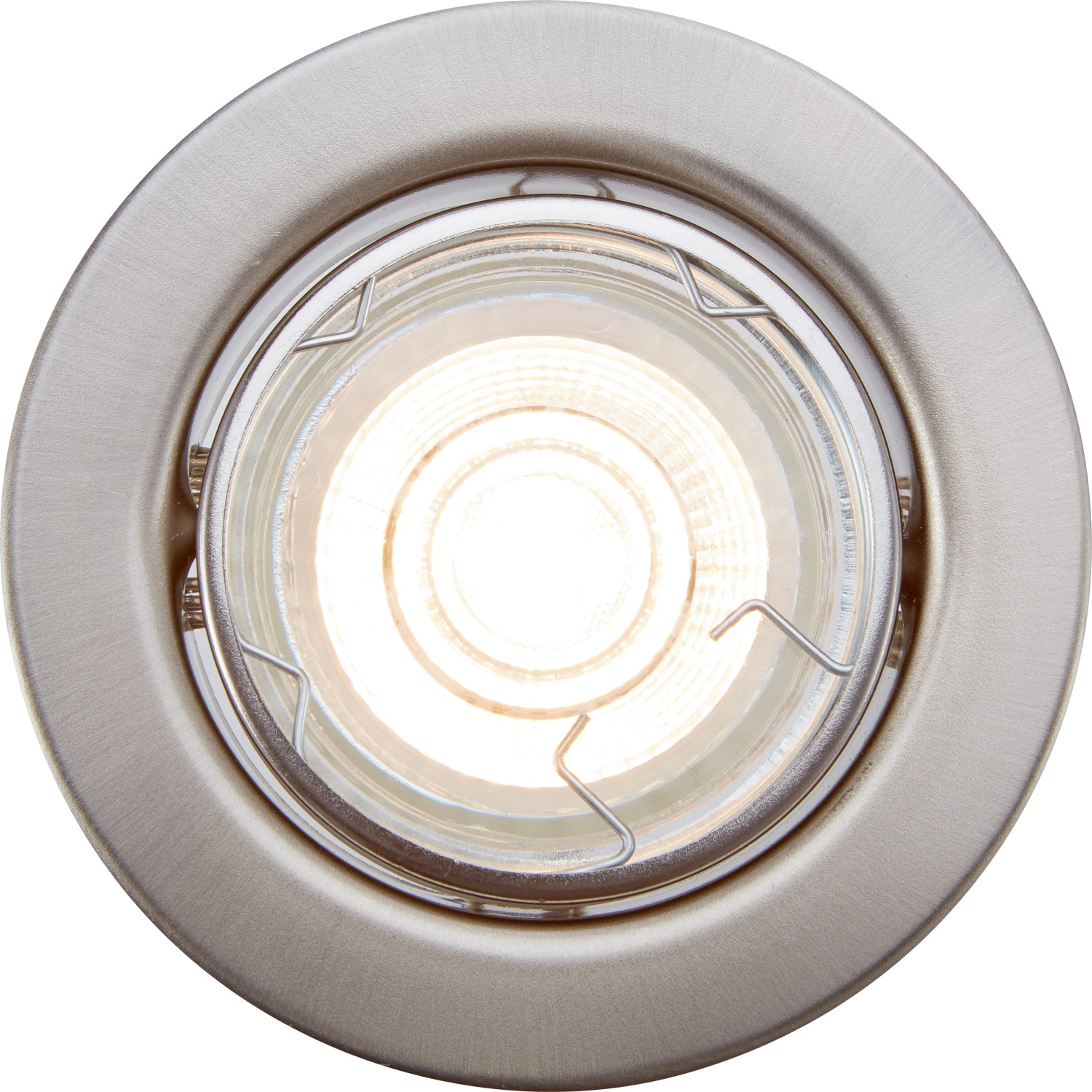 LED-Einbauleuchte, 3er-Set, Metall, Nickelfarben. Einbaustrahler für Innenräume.