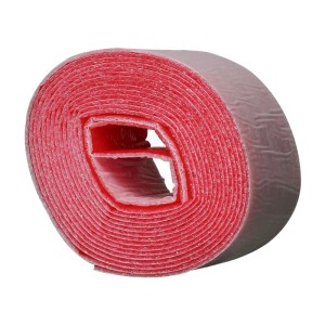 Rolle rotes Scorprotect PE Wickelband, 100mm breit, nicht selbstklebend, mit Dampfsperre für Heizungsinstallation.