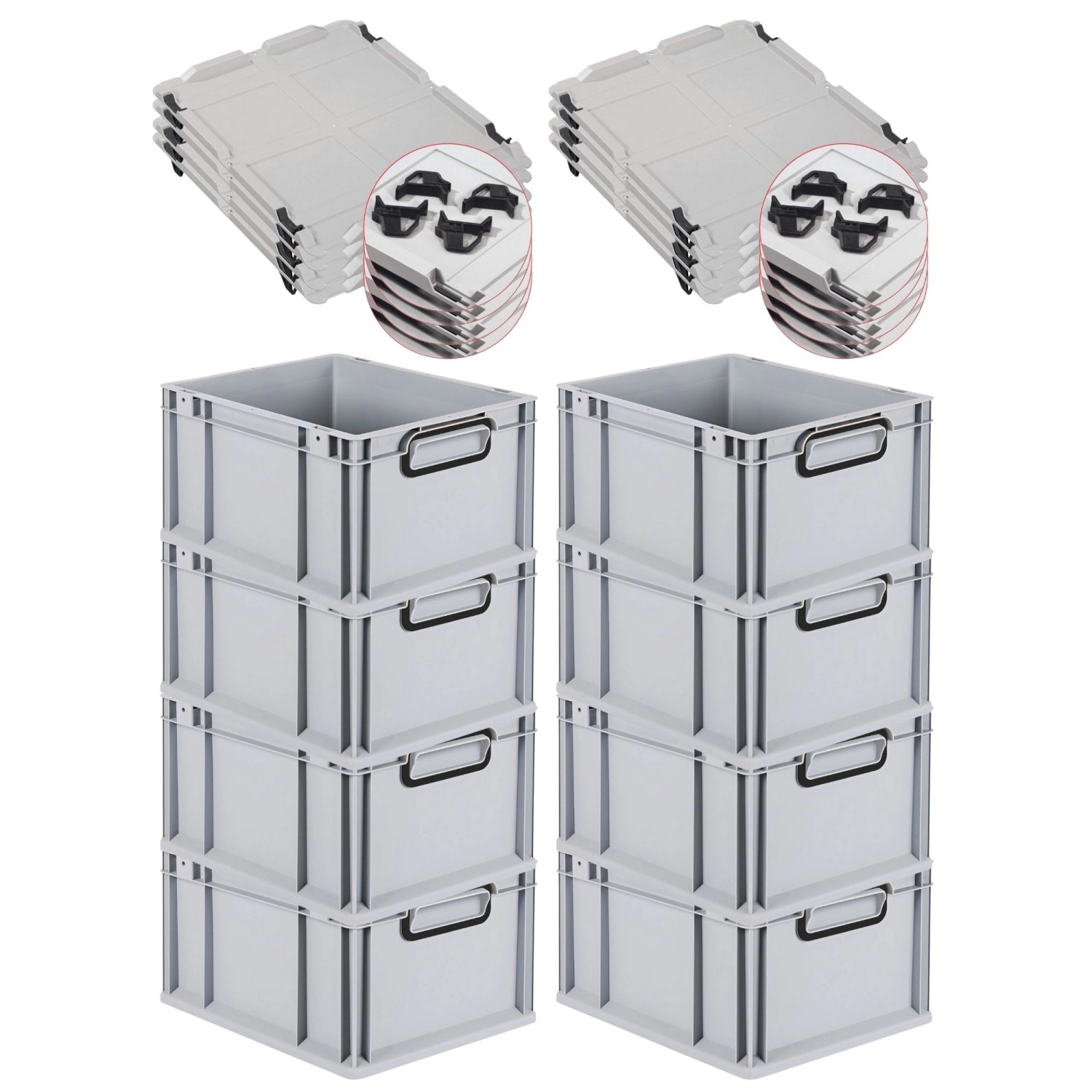 PROREGAL SuperSparSet 8x Eurobox Nextgen Color Mit Auflagedeckel HxBxT 22x3 günstig online kaufen